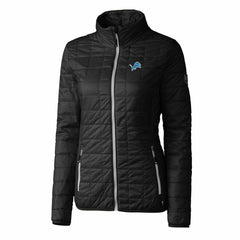 Detroit Lions Cutter & Buck Women's Rainier PrimaLoft Eco Insulated Full-Zip Puffer Jacket - Black Jackets
