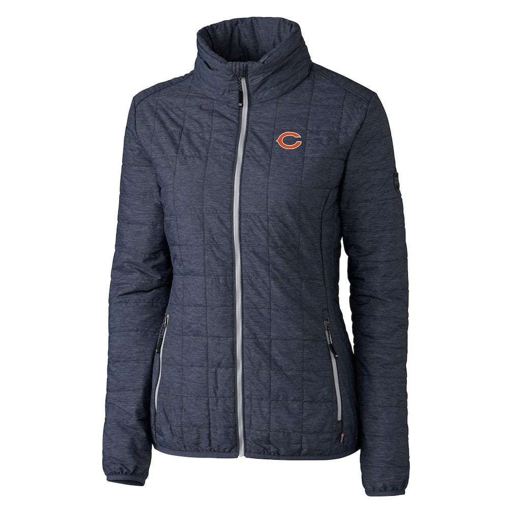 Chicago Bears Cutter & Buck Women's Rainier PrimaLoft Eco Insulated Full-Zip Puffer Jacket - Navy Jackets