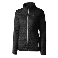 Carolina Panthers Cutter & Buck Women's Rainier PrimaLoft Eco Insulated Full-Zip Puffer Jacket - Black Jackets