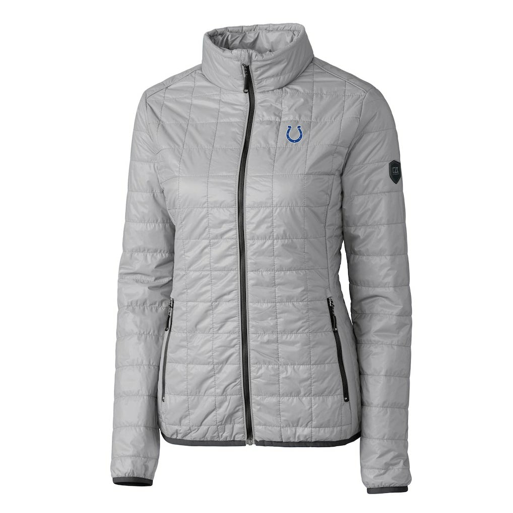 Indianapolis Colts Cutter & Buck Women's Rainier PrimaLoft Eco Insulated Full-Zip Puffer Jacket - Gray Jackets