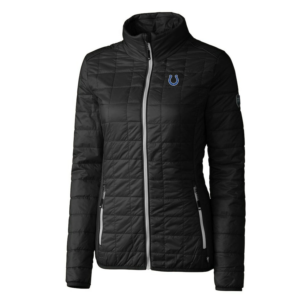 Indianapolis Colts Cutter & Buck Women's Rainier PrimaLoft Eco Insulated Full-Zip Puffer Jacket - Black Jackets