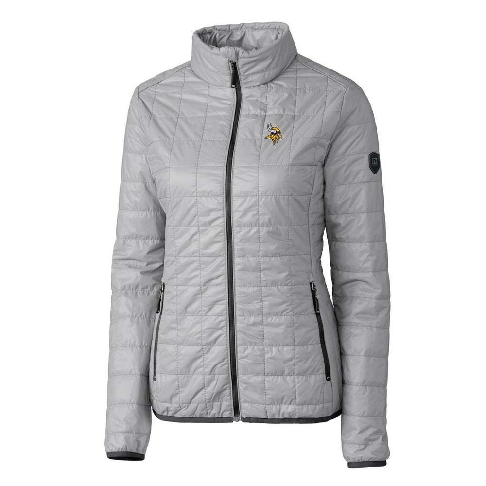 Minnesota Vikings Cutter & Buck Women's Rainier PrimaLoft Eco Insulated Full-Zip Puffer Jacket - Gray Jackets