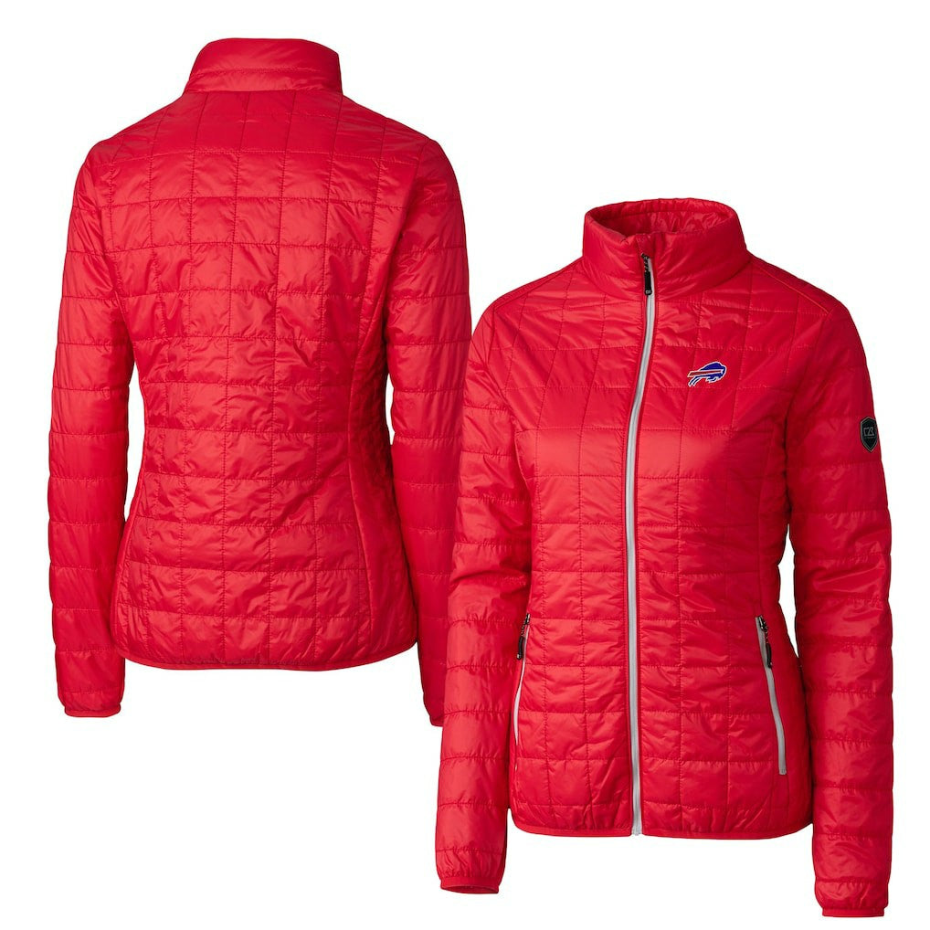 Buffalo Bills Cutter & Buck Women's Rainier PrimaLoft Eco Insulated Full-Zip Puffer Jacket - Red Jackets