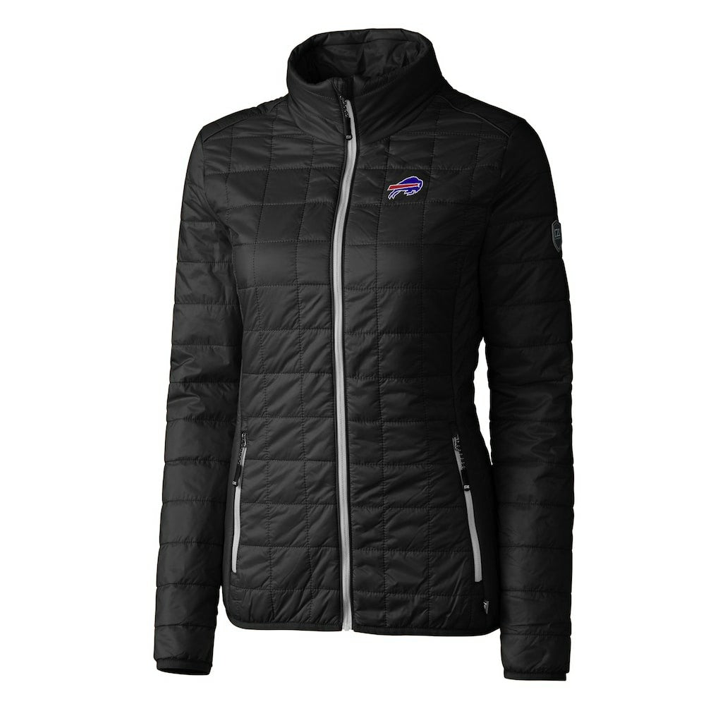 Buffalo Bills Cutter & Buck Women's Rainier PrimaLoft Eco Insulated Full-Zip Puffer Jacket - Black Jackets