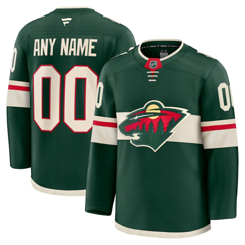Minnesota Wild Fanatics Home Premium Custom Jersey - Green | US 202055705