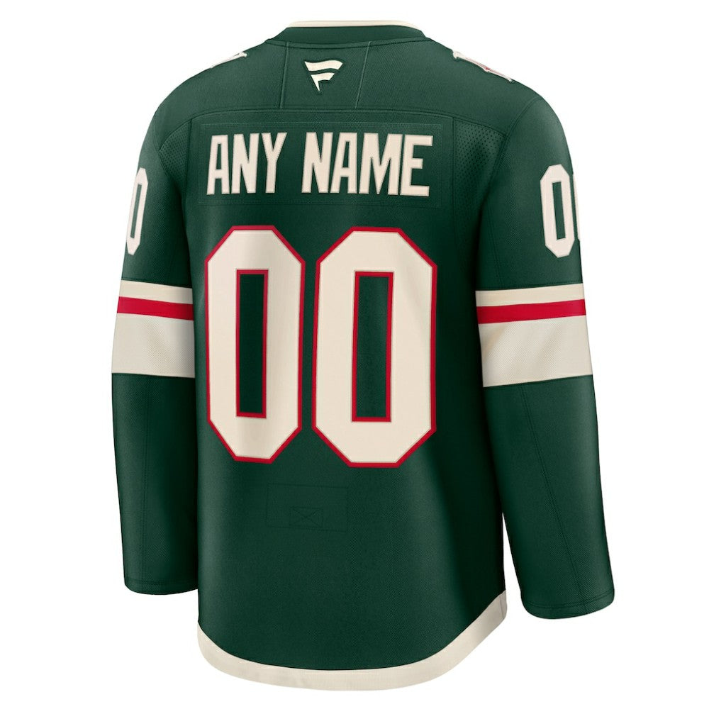 Minnesota Wild Fanatics Home Premium Custom Jersey - Green | US 202055705