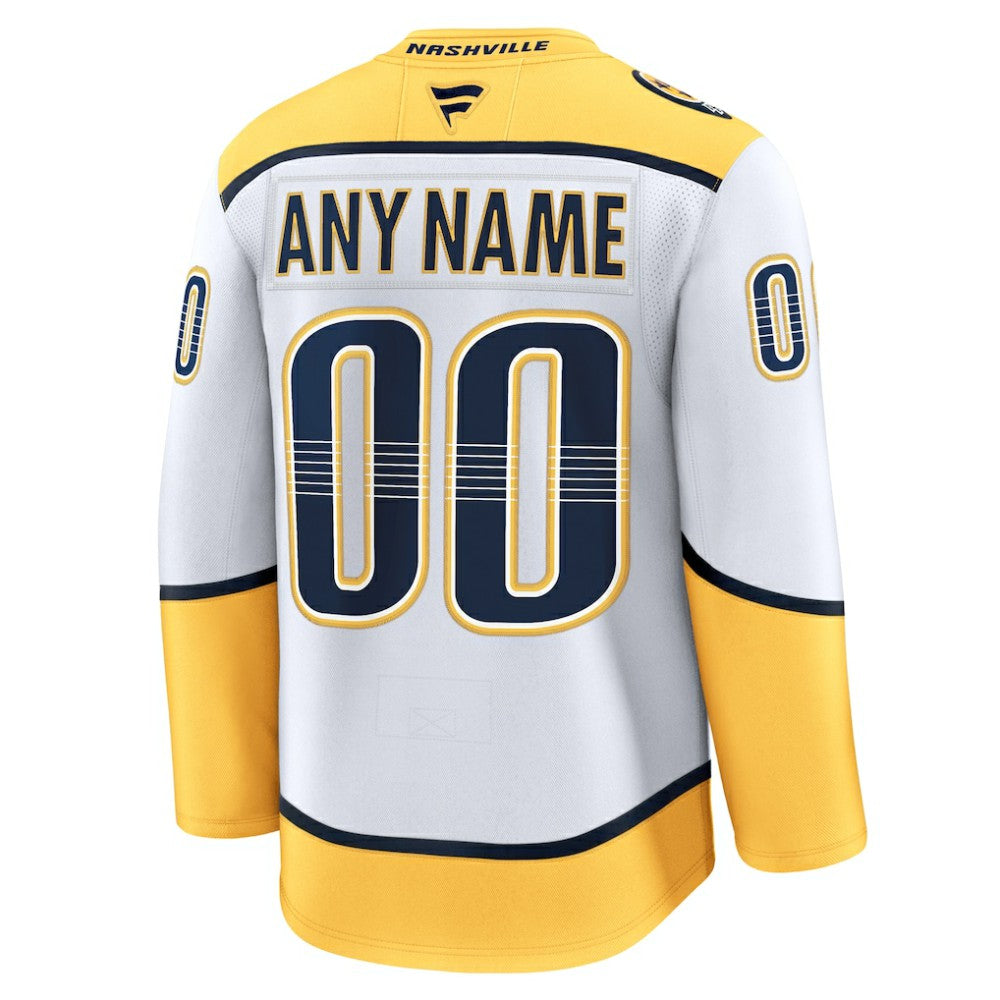 Nashville Predators Fanatics Away Premium Custom Jersey - White | US 202055710