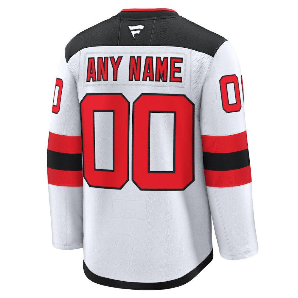 New Jersey Devils Fanatics Away Premium Custom Jersey - White | US 202055712