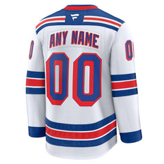 New York Rangers Fanatics Away Premium Custom Jersey - White | US 202055717