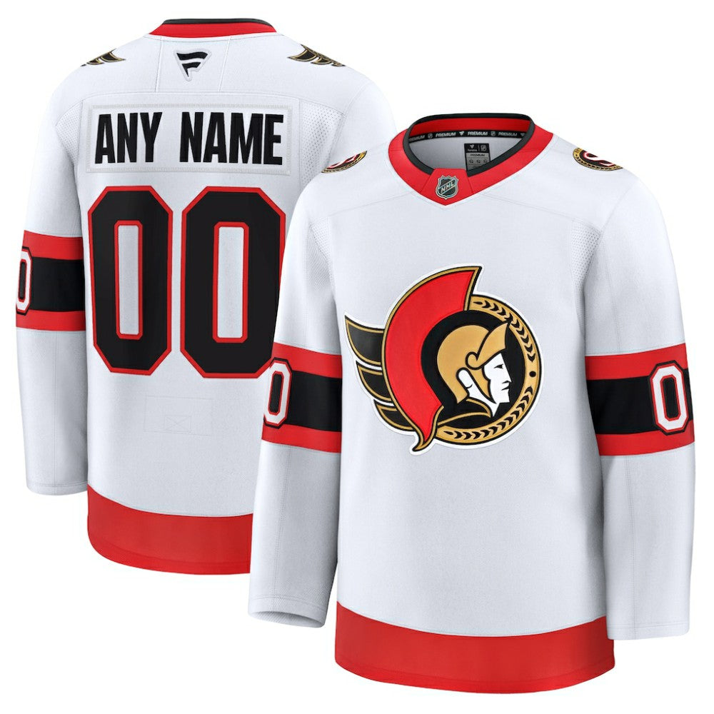 Ottawa Senators Fanatics Away Premium Custom Jersey - White | US 202055720