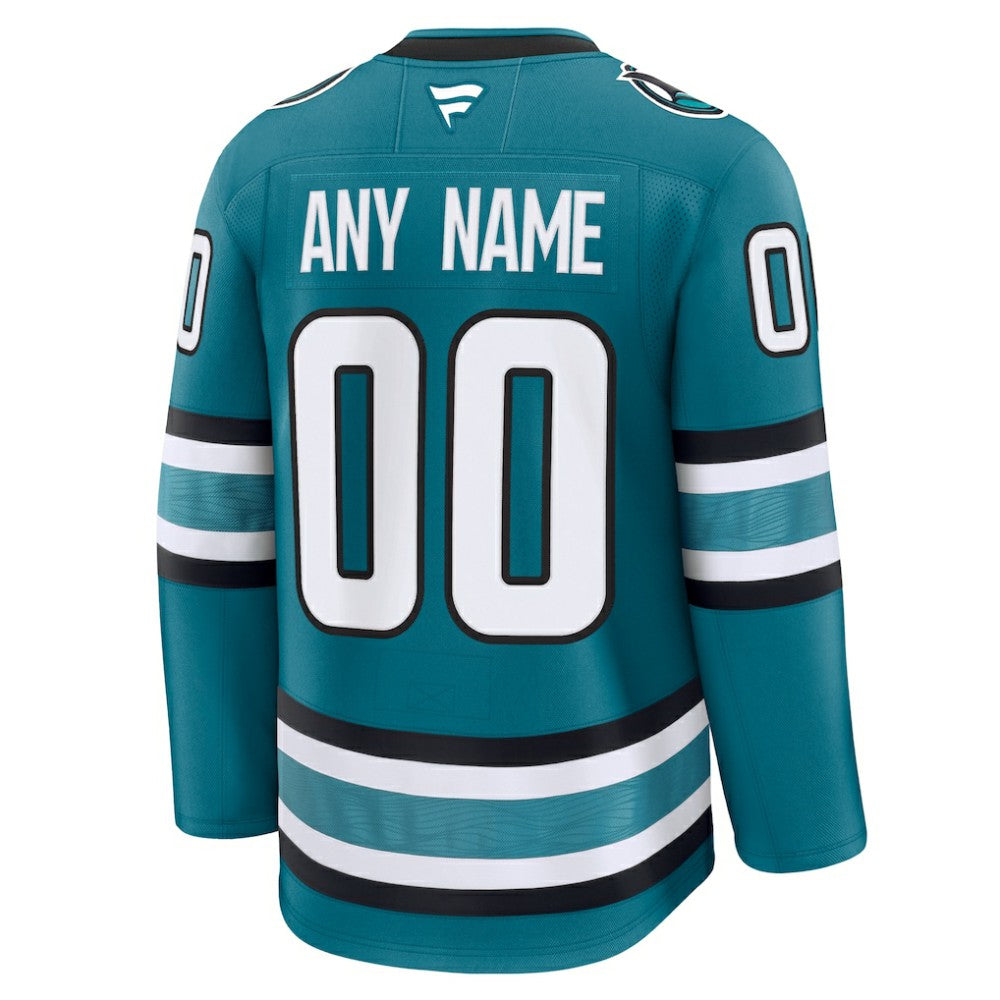 San Jose Sharks Fanatics Home Premium Custom Jersey - Teal | US 202055729