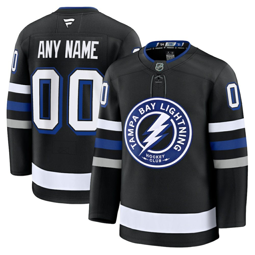 Tampa Bay Lightning Fanatics Alternate Premium Custom Jersey - Black | US 202055754