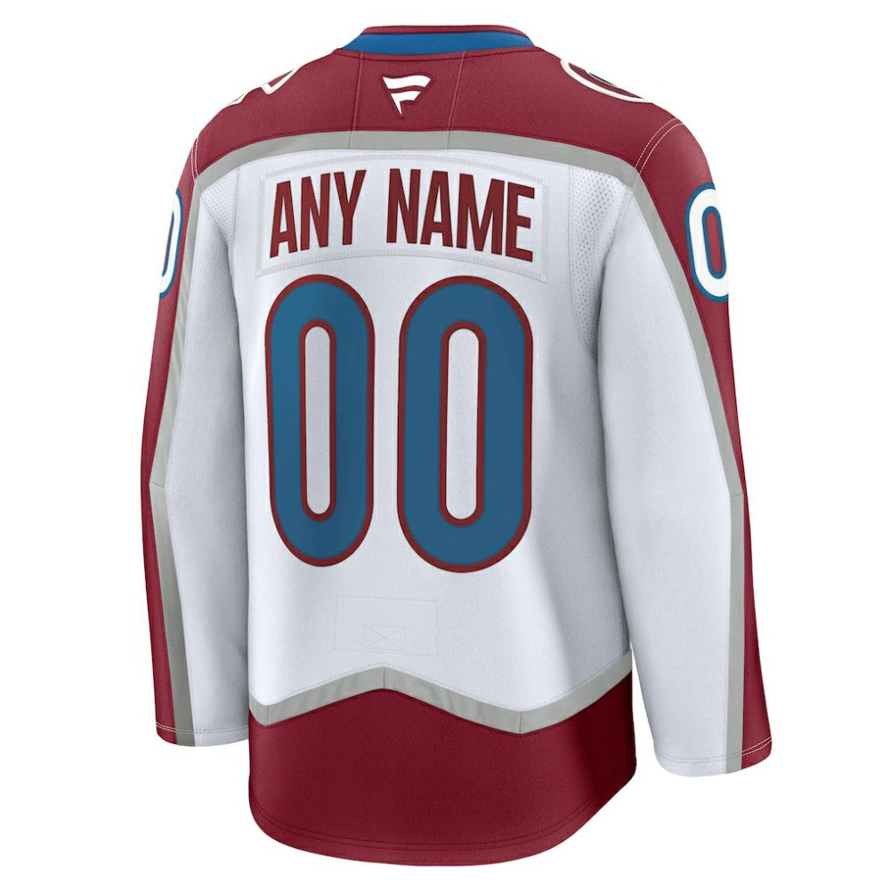 Colorado Avalanche Fanatics Away Premium Custom Jersey - White | US 202055755