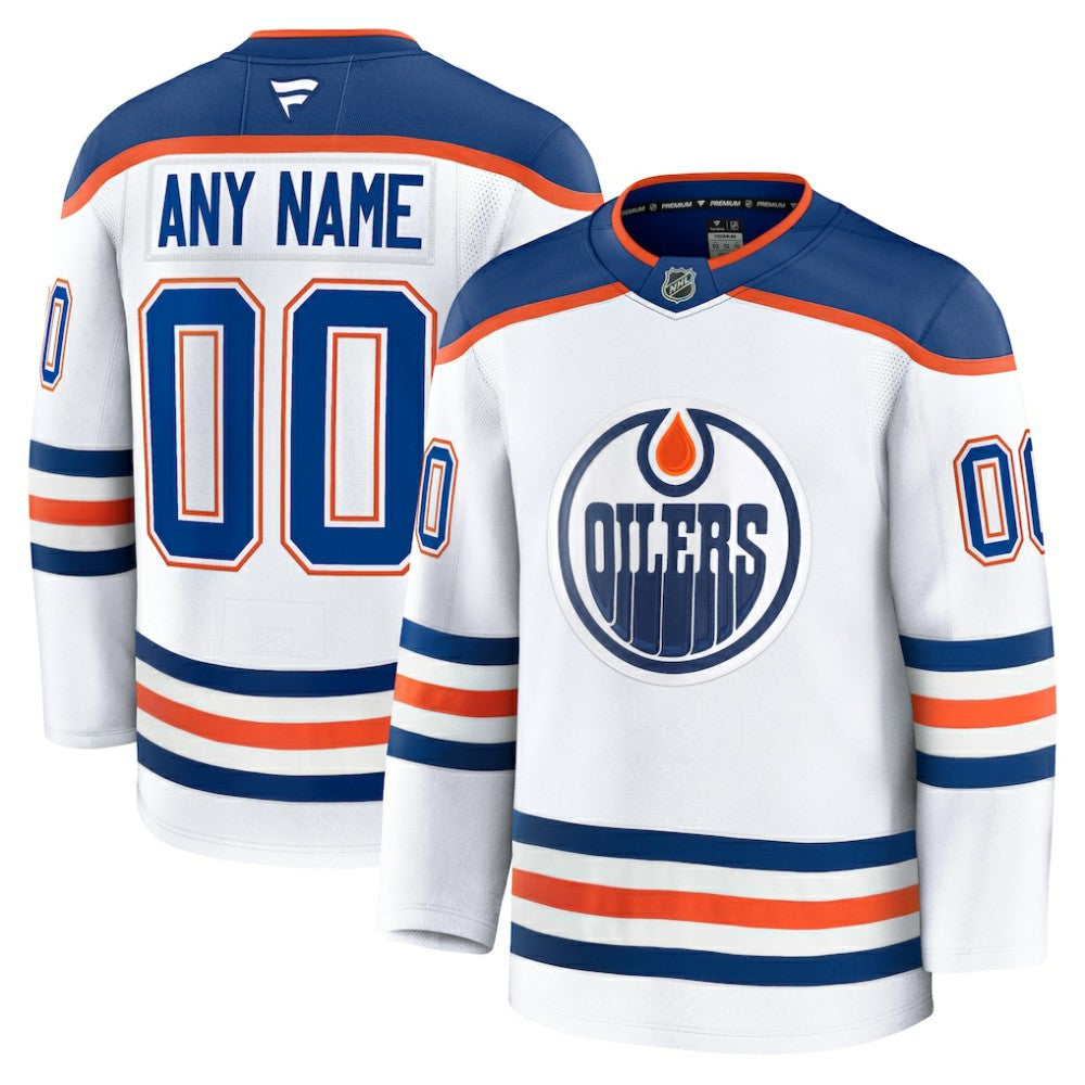 Edmonton Oilers Fanatics Away Premium Custom Jersey - White | US 202055769