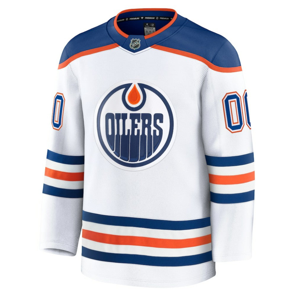 Edmonton Oilers Fanatics Away Premium Custom Jersey - White | US 202055769