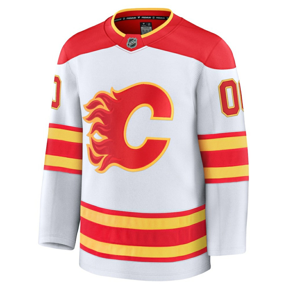 Calgary Flames Fanatics Away Premium Custom Jersey - White | US 202055772