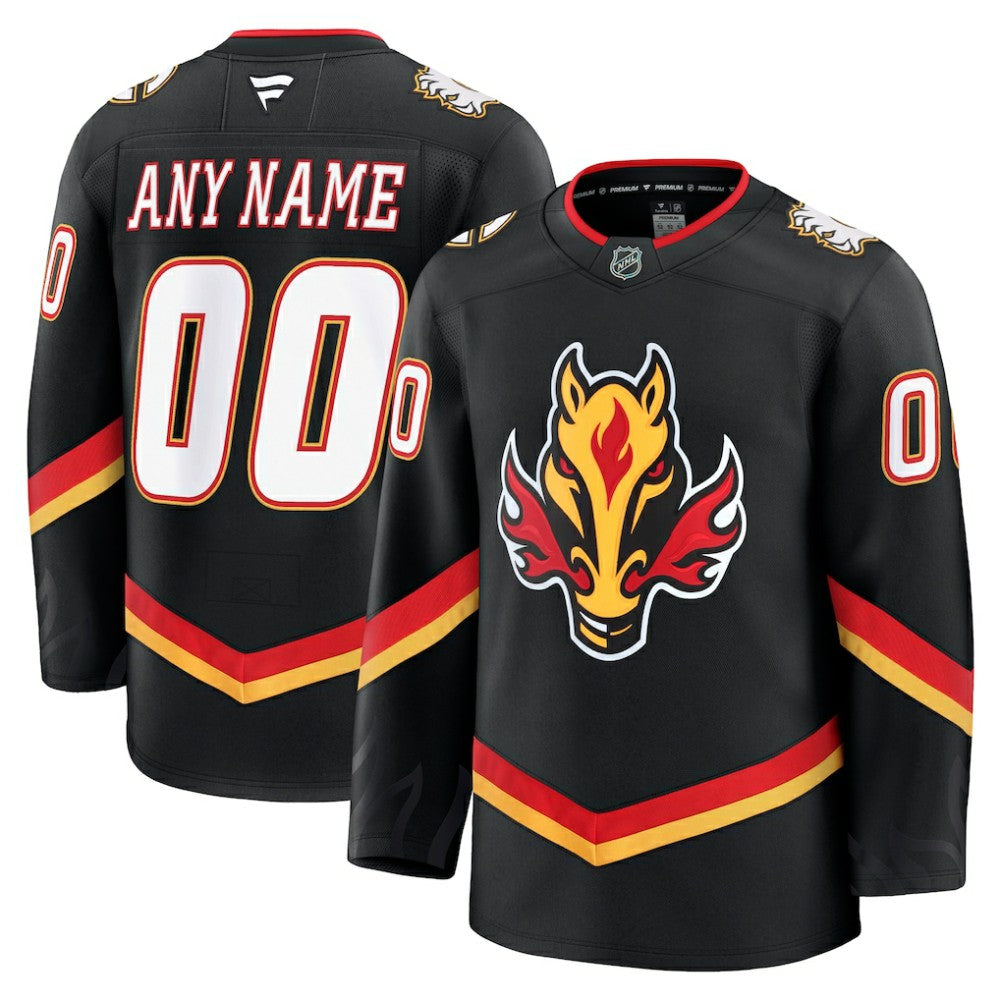 Calgary Flames Fanatics Alternate Premium Custom Jersey - Black | US 202055775
