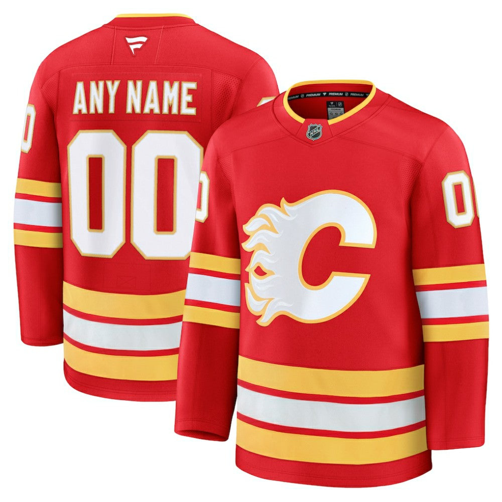 Calgary Flames Fanatics Home Premium Custom Jersey - Red | US 202055777