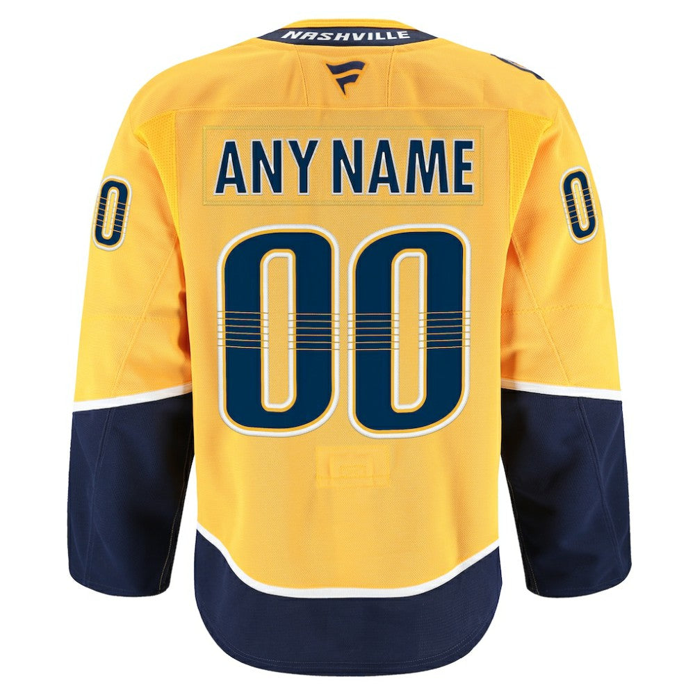 Nashville Predators Fanatics Home Authentic Pro Custom Jersey - Gold | US 202056759