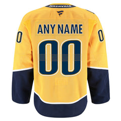 Nashville Predators Fanatics Home Authentic Pro Custom Jersey - Gold | US 202056759