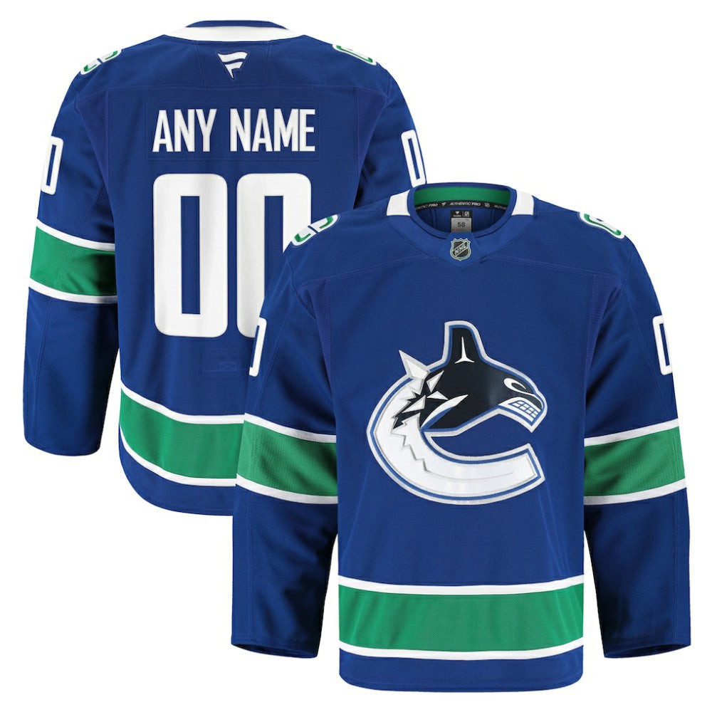 Vancouver Canucks Fanatics Home Authentic Pro Custom Jersey - Blue | US 202056764