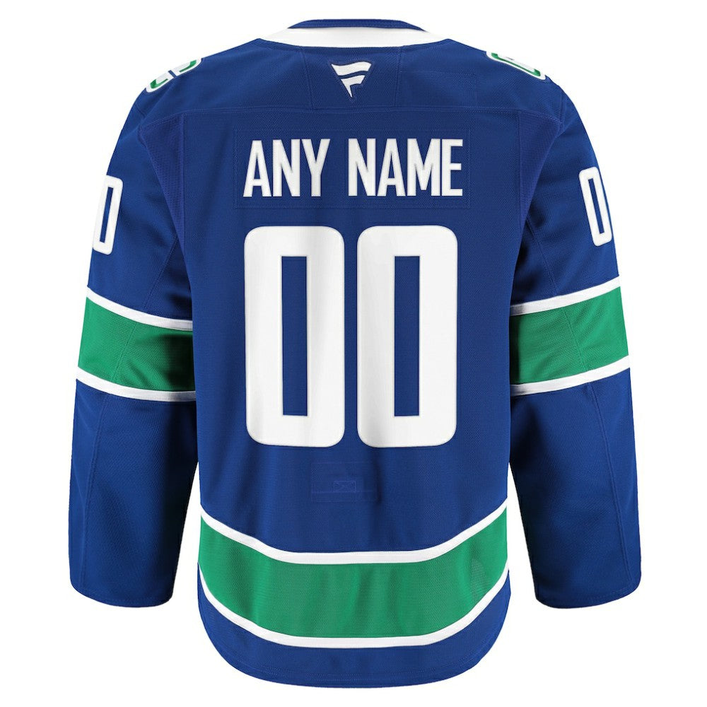 Vancouver Canucks Fanatics Home Authentic Pro Custom Jersey - Blue | US 202056764