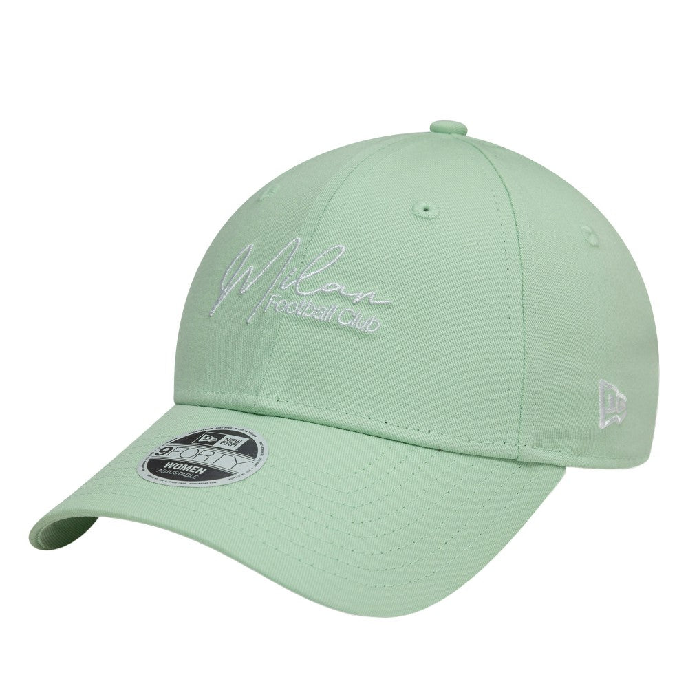 AC Milan New Era Women's Script 9FORTY Adjustable Hat Light Green - New Era discount