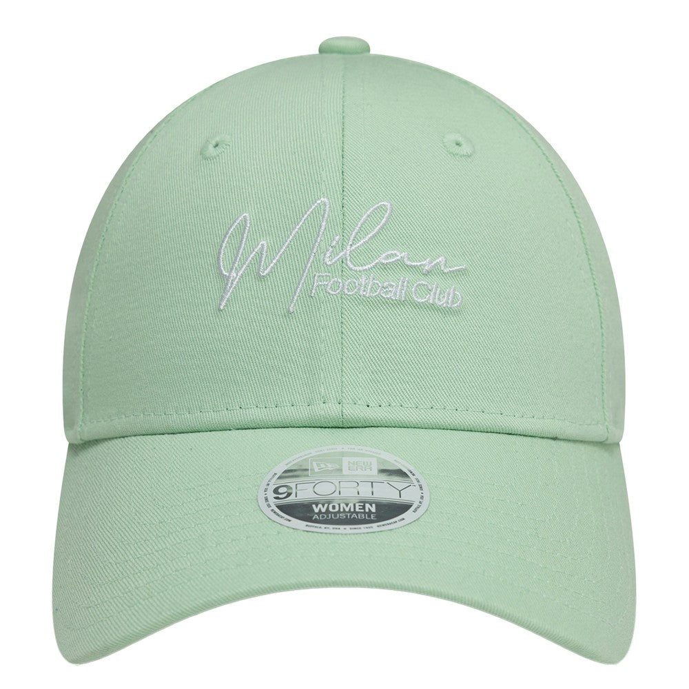 AC Milan New Era Women's Script 9FORTY Adjustable Hat Light Green - New Era discount