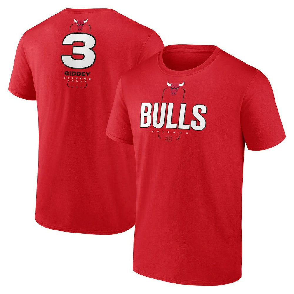 Josh Giddey Chicago Bulls Behind The Back Name & Number T-Shirt - Red outlet
