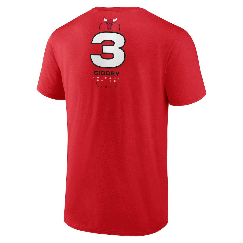 Josh Giddey Chicago Bulls Behind The Back Name & Number T-Shirt - Red outlet