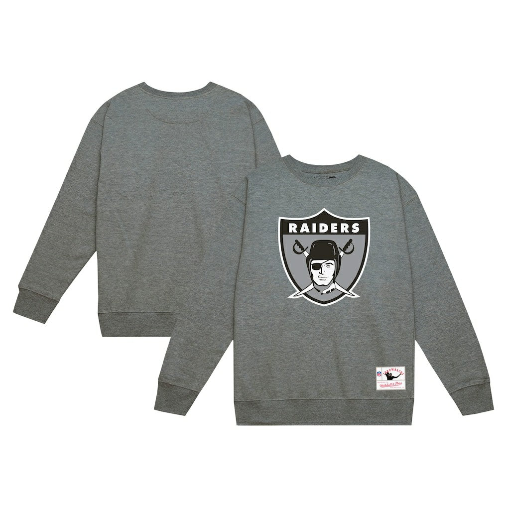 Las Vegas Raiders Basic Fleece Pullover Sweatshirt - Heather Gray Pullover
