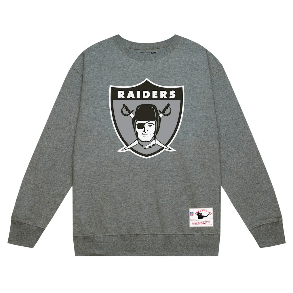Las Vegas Raiders Basic Fleece Pullover Sweatshirt - Heather Gray Pullover