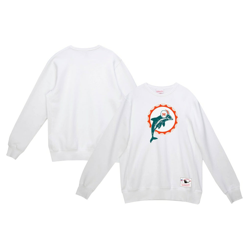 Miami Dolphins Basic Fleece Pullover Sweatshirt - White Pullover