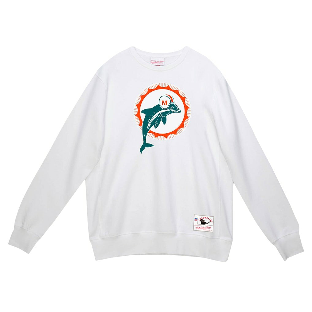 Miami Dolphins Basic Fleece Pullover Sweatshirt - White Pullover