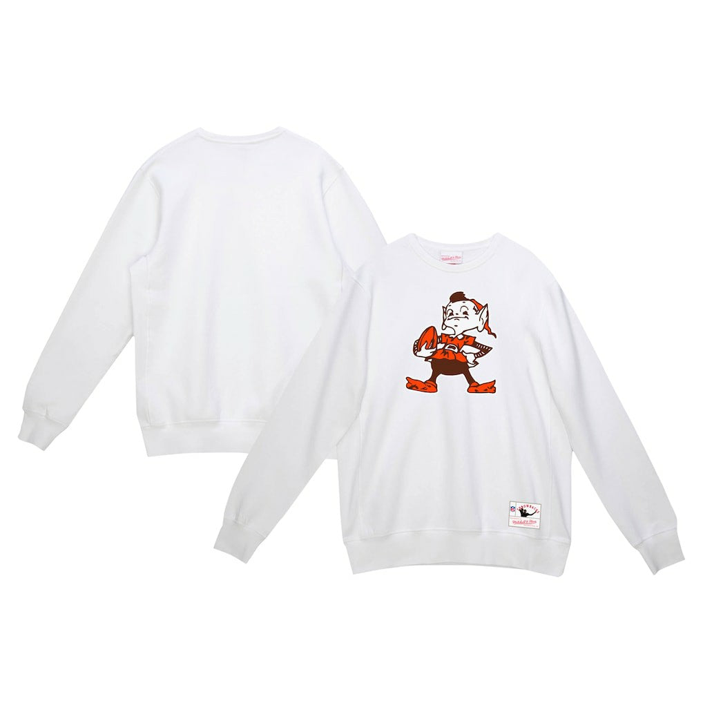 Cleveland Browns Basic Fleece Pullover Sweatshirt - White Pullover