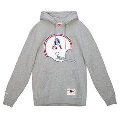 New England Patriots Helmet Logo Vintage Pullover Hoodie - Heather Gray Hoodies
