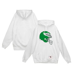 Philadelphia Eagles Helmet Logo Vintage Pullover Hoodie - White Hoodies