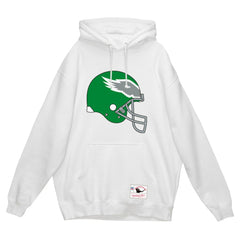 Philadelphia Eagles Helmet Logo Vintage Pullover Hoodie - White Hoodies