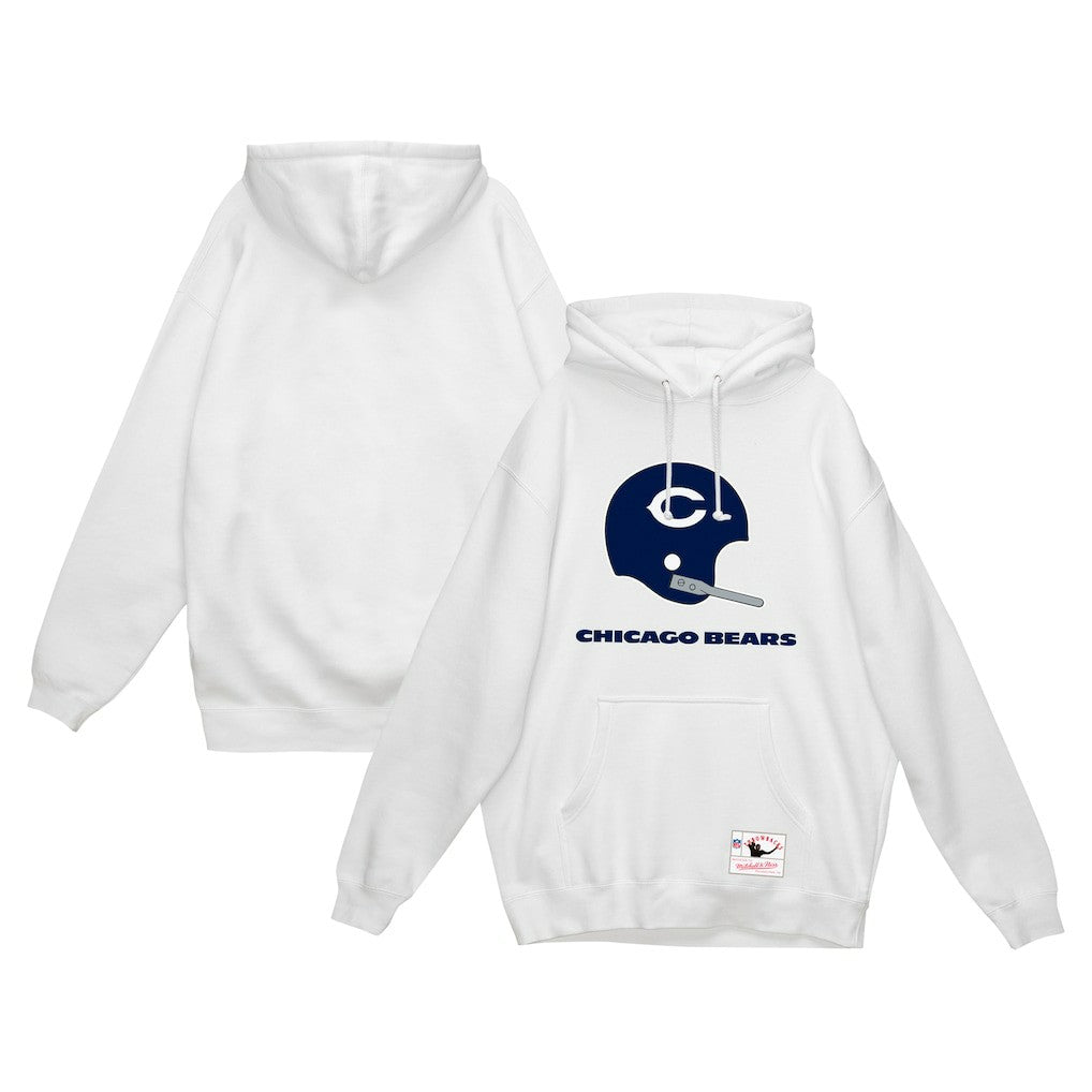 Chicago Bears Helmet Logo Vintage Pullover Hoodie - White Hoodies