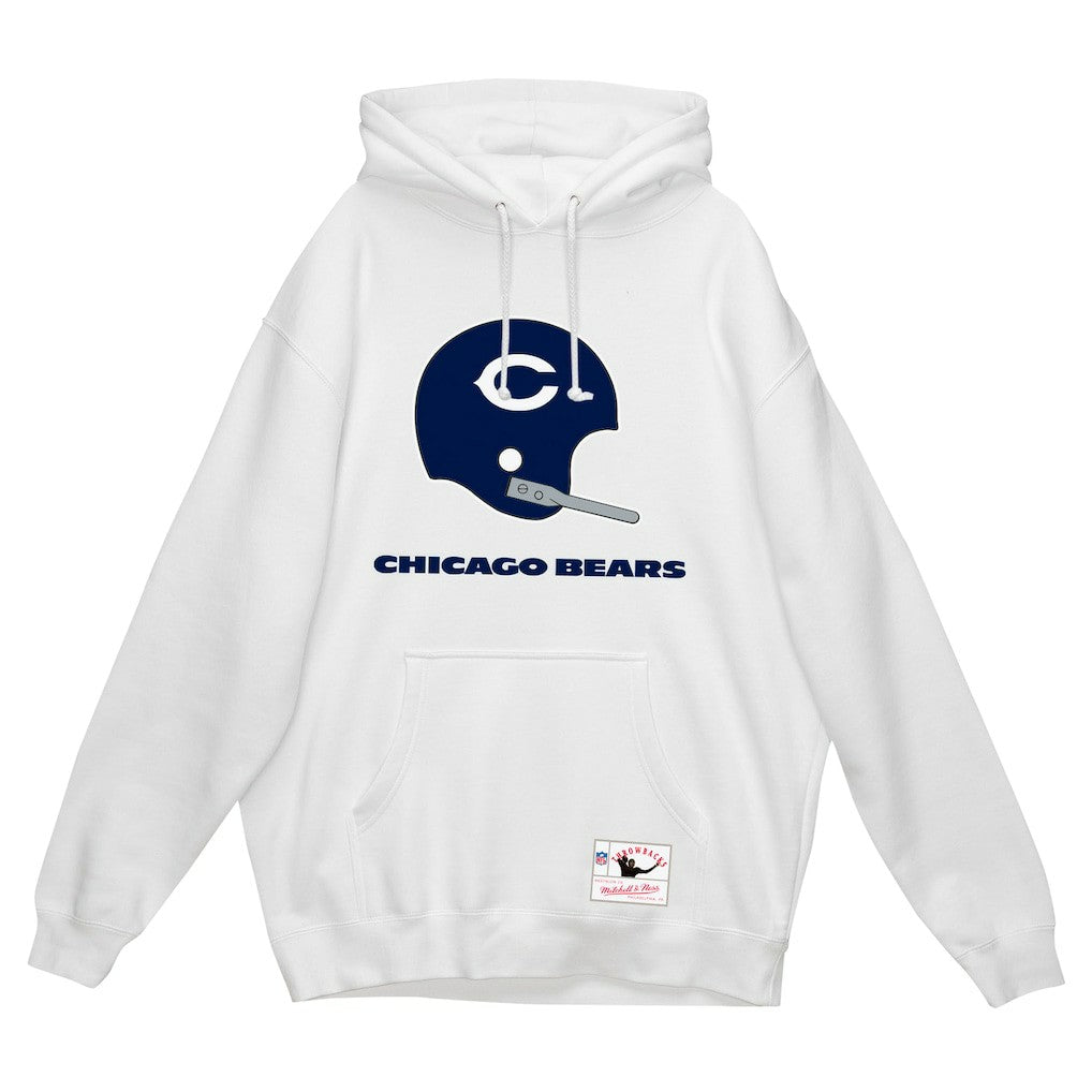 Chicago Bears Helmet Logo Vintage Pullover Hoodie - White Hoodies