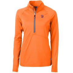 Tampa Bay Buccaneers Cutter & Buck Women's DryTec Adapt Eco Knit Stretch Recycled Raglan Half-Zip Top - Orange Tops