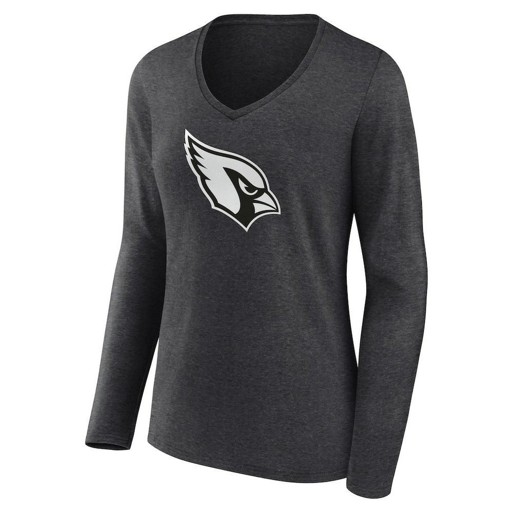 Arizona Cardinals Women's Personalized Name & Number Monochrome V-neck T-Shirt - Charcoal T-shirts