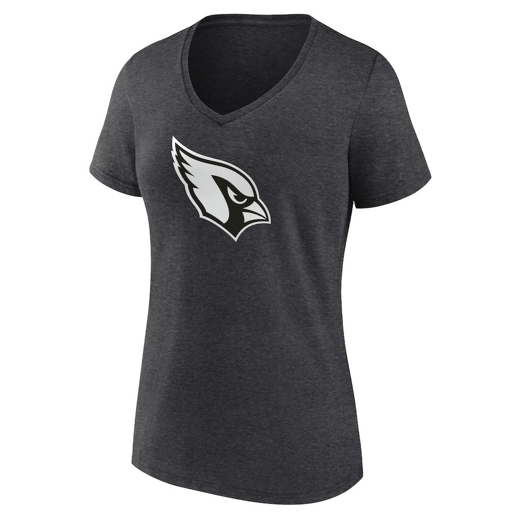 Arizona Cardinals Women's Personalized Name & Number Monochrome V-Neck Long Sleeve T-Shirt - Charcoal T-shirts