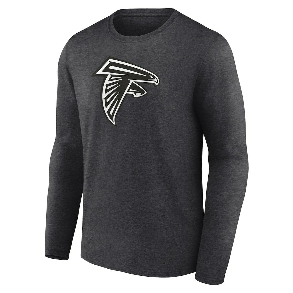 Atlanta Falcons Personalized Name & Number Monochrome Long Sleeve T-Shirt - Charcoal T-shirts