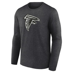 Atlanta Falcons Personalized Name & Number Monochrome Long Sleeve T-Shirt - Charcoal T-shirts