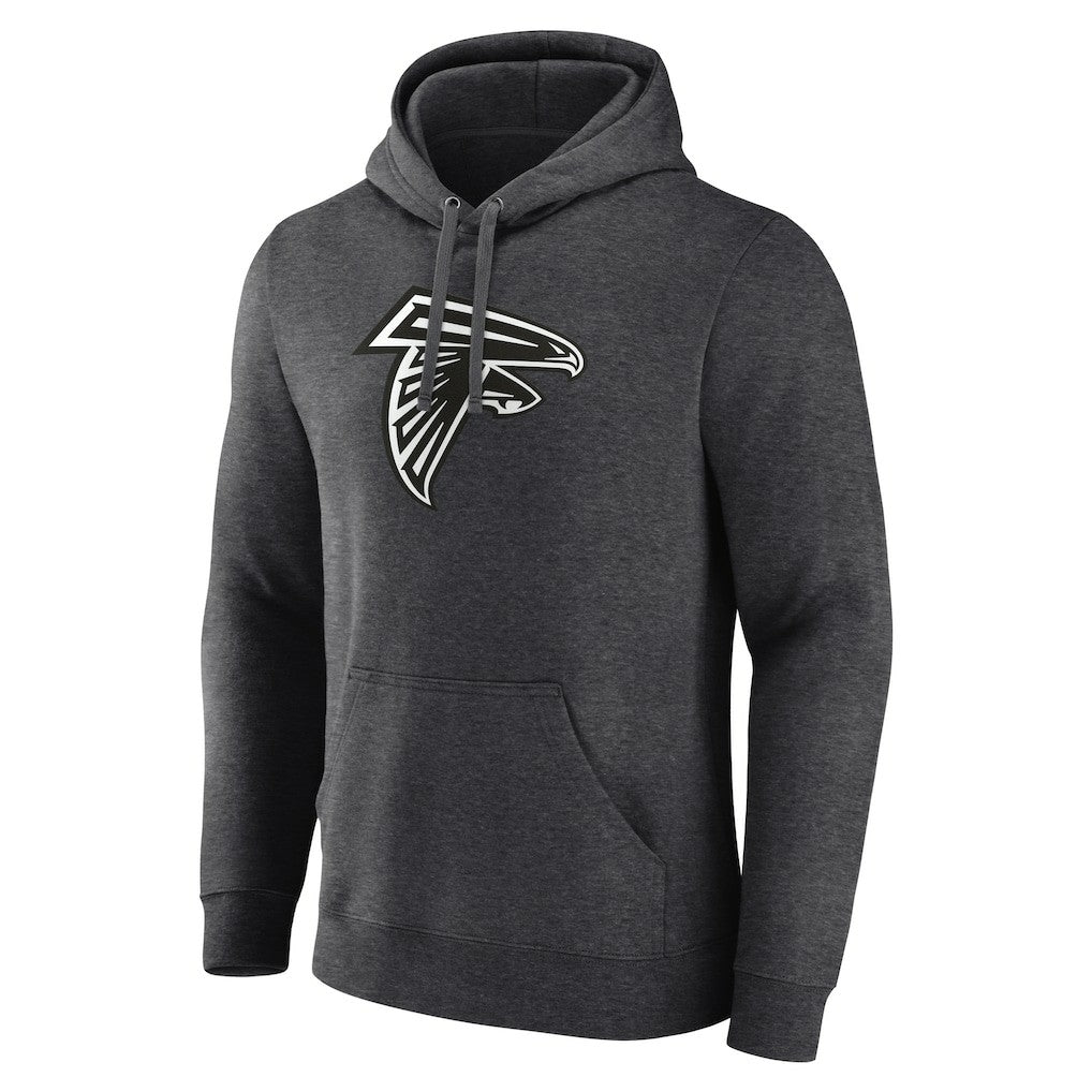 Atlanta Falcons Personalized Name & Number Monochrome Pullover Hoodie - Charcoal Hoodies
