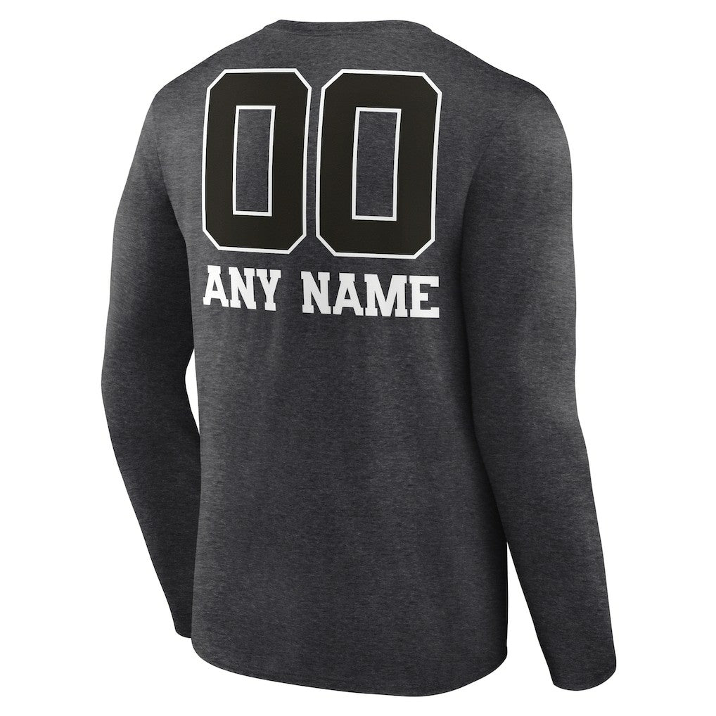 Baltimore Ravens Personalized Name & Number Monochrome Long Sleeve T-Shirt - Charcoal T-shirts