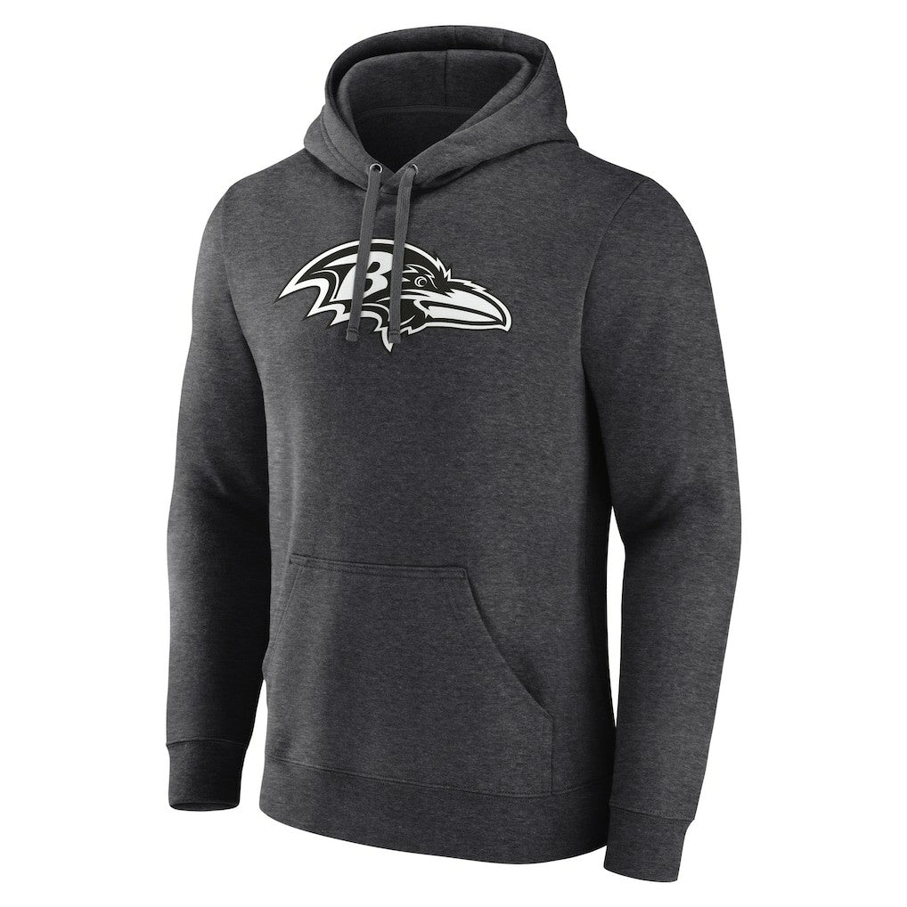 Baltimore Ravens Personalized Name & Number Monochrome Pullover Hoodie - Charcoal Hoodies