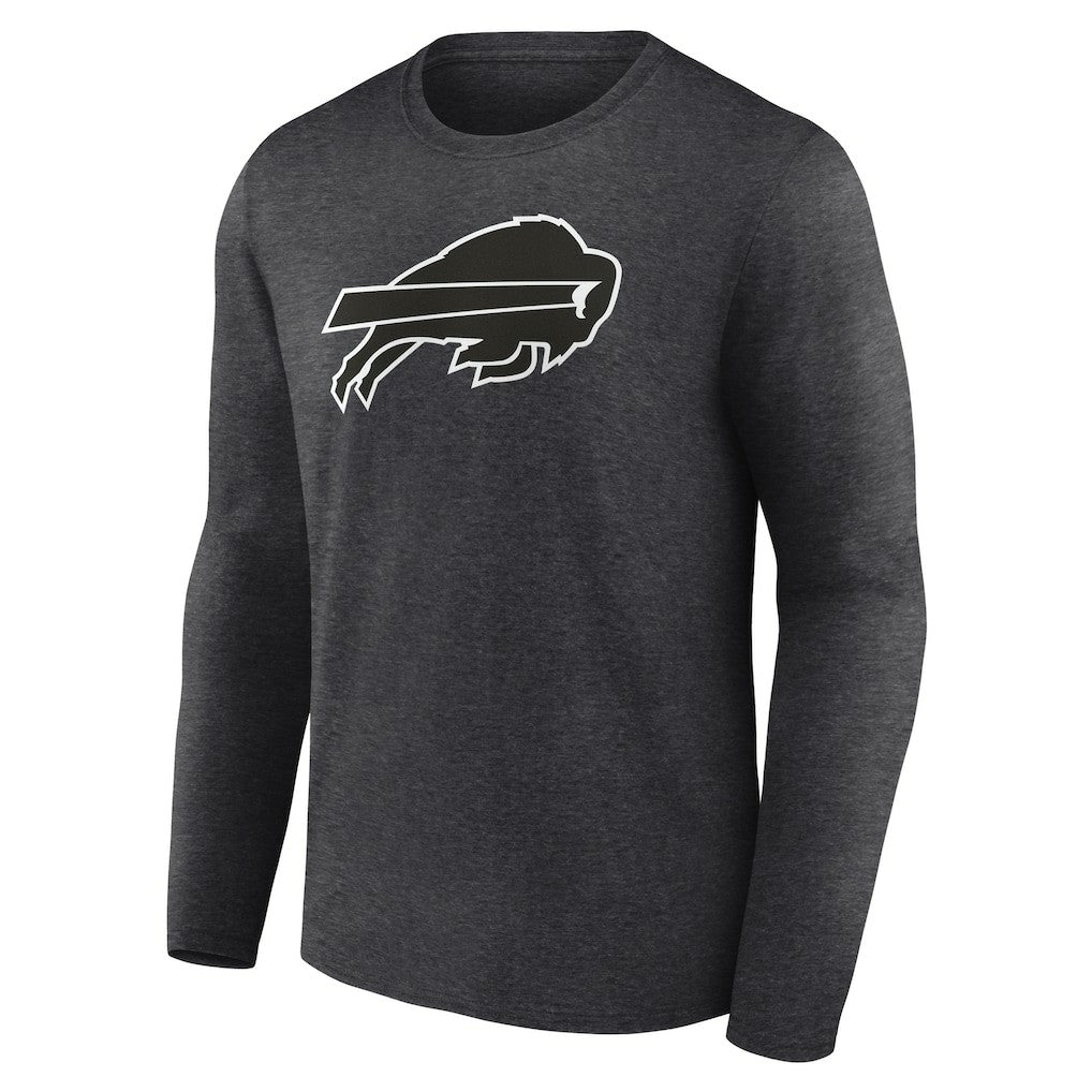 Buffalo Bills Personalized Name & Number Monochrome Long Sleeve T-Shirt - Charcoal T-shirts