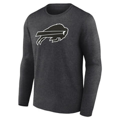 Buffalo Bills Personalized Name & Number Monochrome Long Sleeve T-Shirt - Charcoal T-shirts
